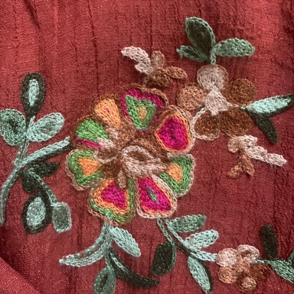 Anthropologie Fig & Flower embroidered button front blouse Size 3X - Picture 6 of 8